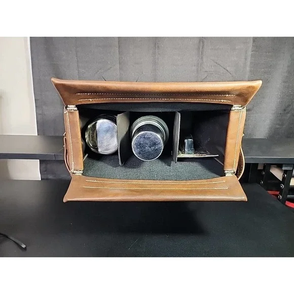 Vtg Orvis Portable Leather Picnic Tote Case 2 Stanley Aladdin Thermos & Handle - Picture 14 of 14